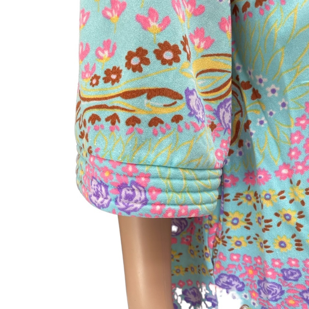 Vintage 1970s Vibrant Groovy Floral Print Quilted… - image 4